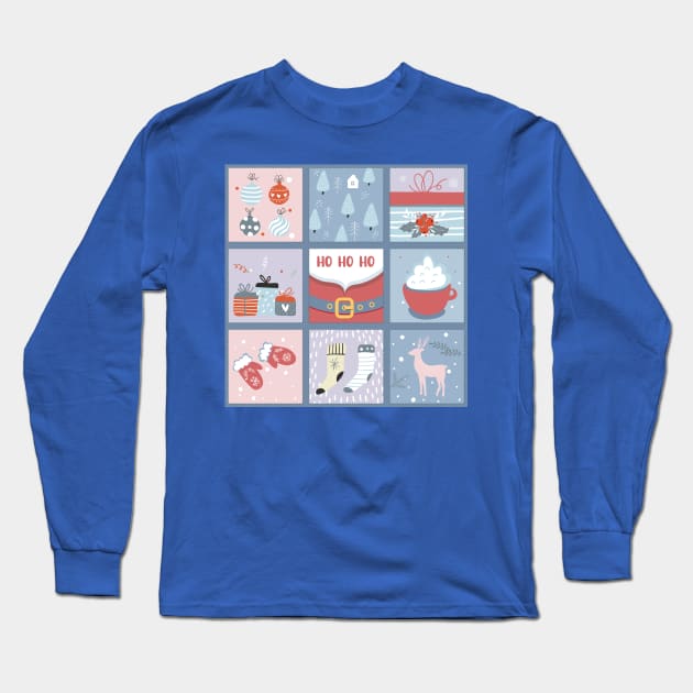 Santa Christmas Patchwork Ideas | Holly Jolly Christmas Long Sleeve T-Shirt by i am Cuta